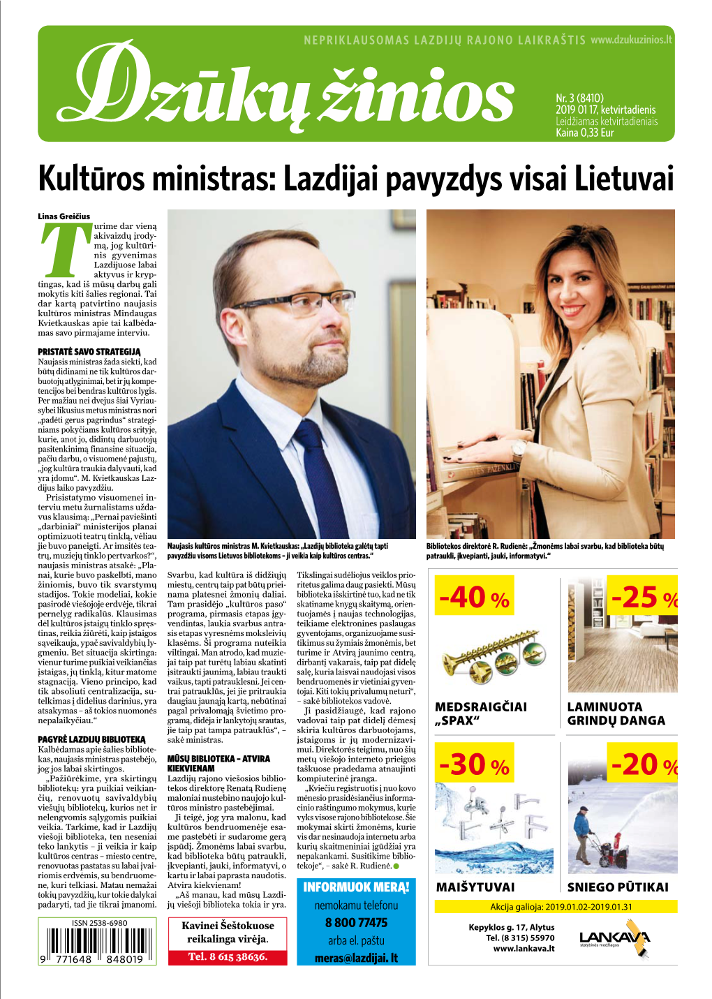 Kultūros Ministras: Lazdijai Pavyzdys Visai Lietuvai