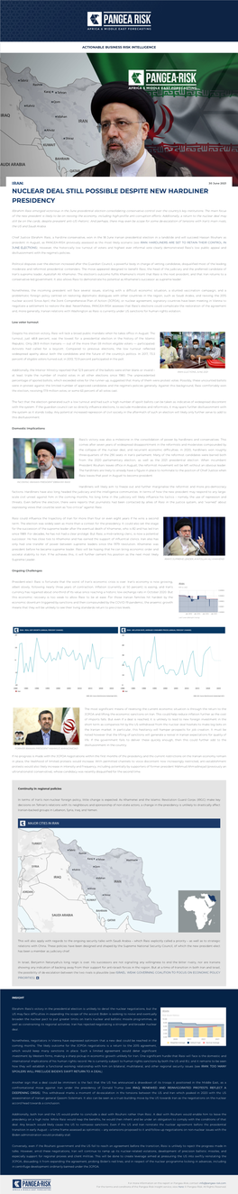 Nuclear Deal Still Possible Despite New Hardliner Presidency