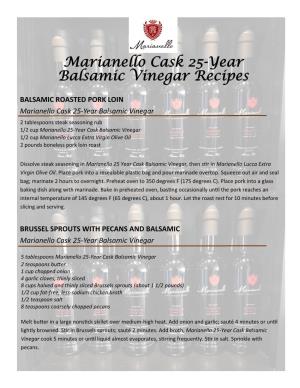 Marianello Cask 25-Year Balsamic Vinegar Recipes