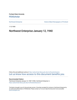 Northwest Enterprise-January 12, 1940