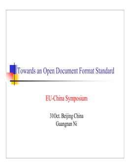 Towards an Open Document Format Standard