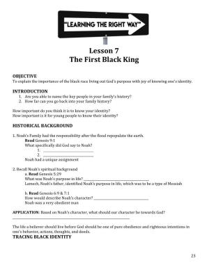 Lesson 7 the First Black King