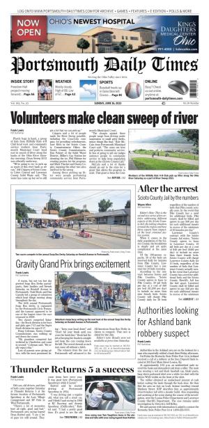 Volunteers Make Clean Sweep of River Frank Lewis Got a Lot That We Can Pick Up.” Mouth Municipal Court
