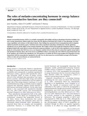 The Roles of Melanin-Concentrating Hormone in Energy Balance and Reproductive Function: Are They Connected?