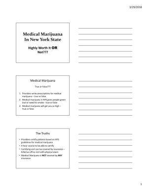 Medical Marijuana in New York State
