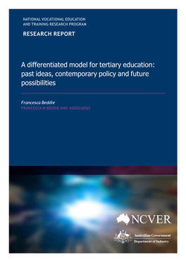 Differentiated Model for Tertiary Education: Past Ideas, Contemporary Policy and Future Possibilities