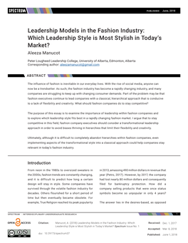Leadership Models in the Fashion Industry: Which Leadership Style Is Most Stylish in Today's Market?