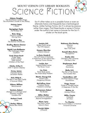Science Fiction Booklist