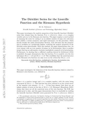 The Dirichlet Series for the Liouville Function and the Riemann Hypothesis