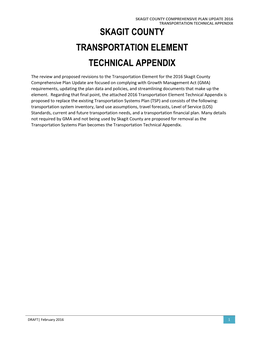 Skagit County Transportation Element Technical Appendix