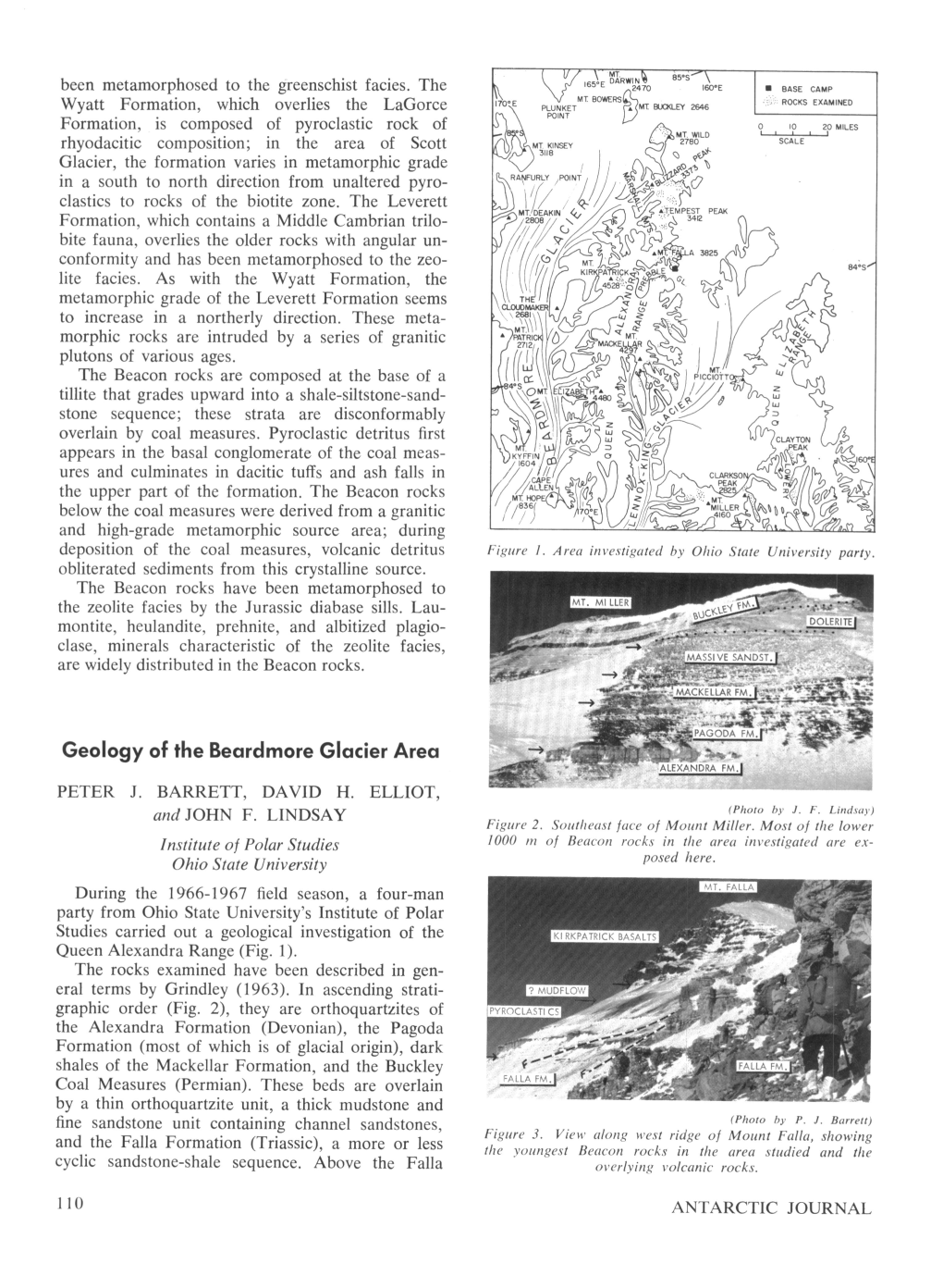 Geology of the Beardmore Glacier Area ALEXAMDRA FM.I PETER J