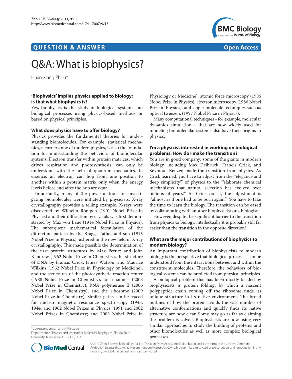 Q&A: What Is Biophysics?