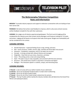 Wetv: the Wescreenplay Television Competition