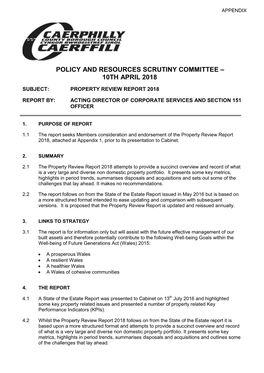 Policy and Resources Scrutiny Committee – 10Th April 2018