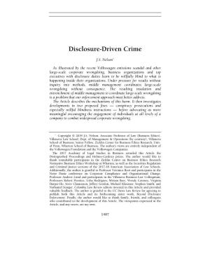 Disclosure-Driven Crime