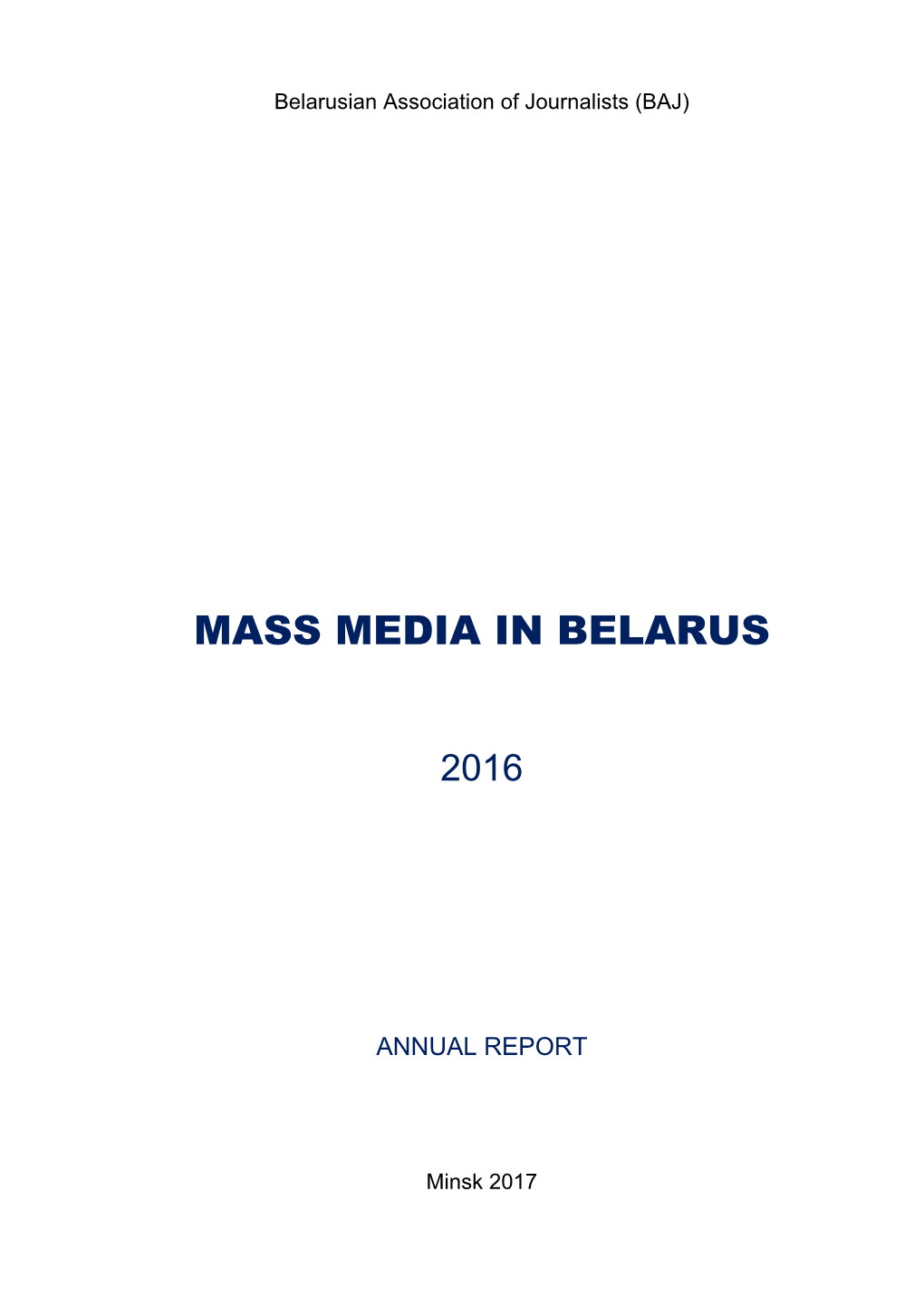 Mass Media in Belarus