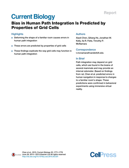 Bias in Human Path Integration Is Predicted by Properties of Grid Cells