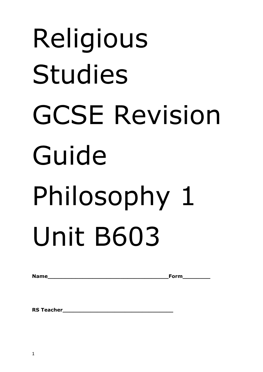 Advice on Revision