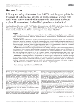 Efficacy and Safety of Ultra-Low Dose 0.005% Estriol Vaginal Gel for The