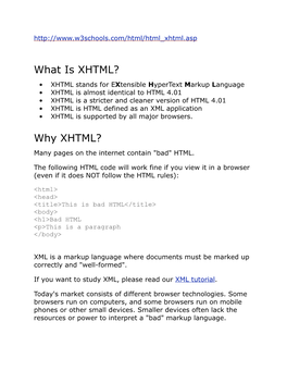 What Is XHTML?