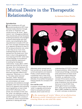 Mutual Desire in the Therapeutic Relationship