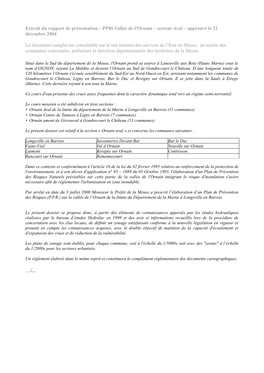 Extrait Du Rapport De Présentation – Ppri Vallée De L'ornain – Secteur Aval – Approuvé Le 21 Décembre 2004