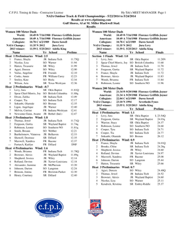 CFPI Timing & Data