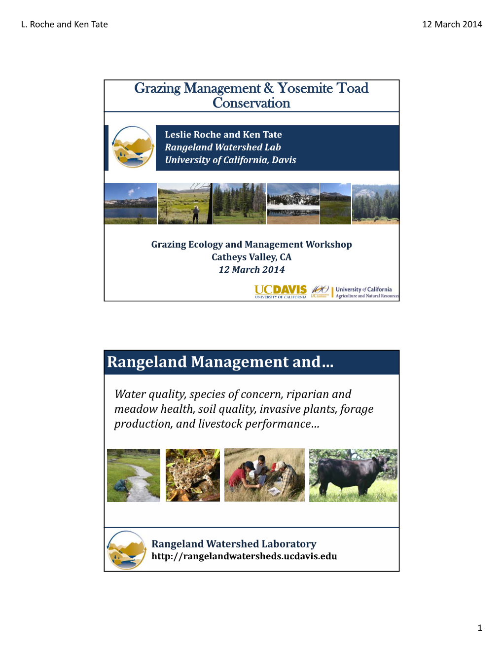 Rangeland Management And…