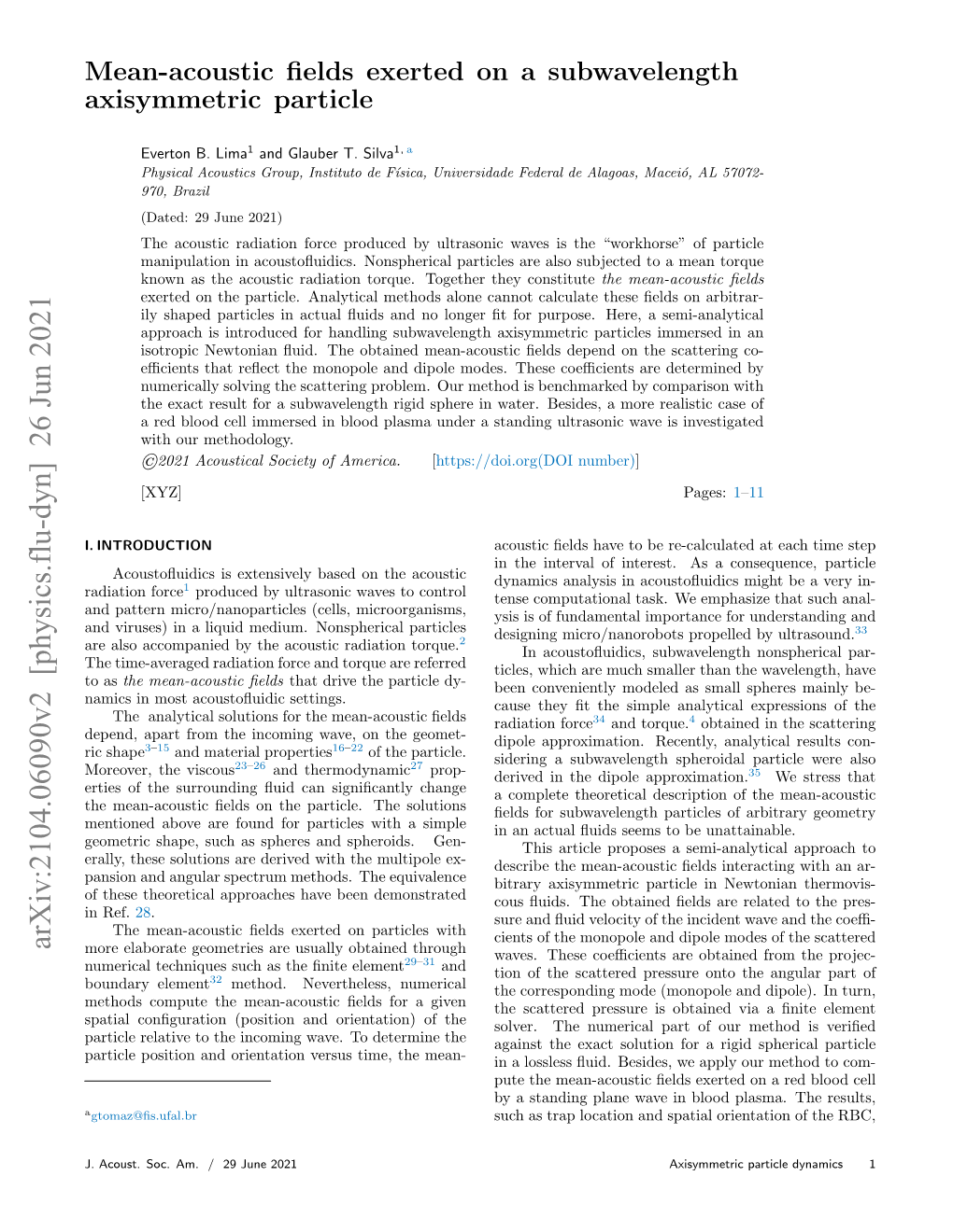 Mean-Acoustic Fields Exerted on a Subwavelength Axisymmetric Particle