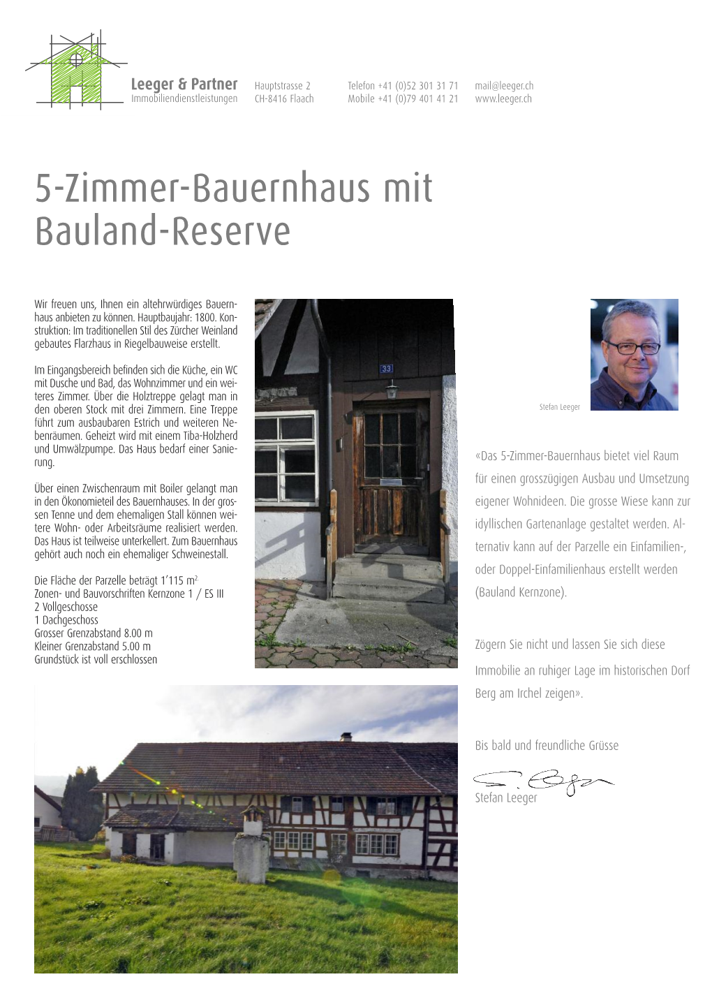 5-Zimmer-Bauernhaus Mit Bauland-Reserve