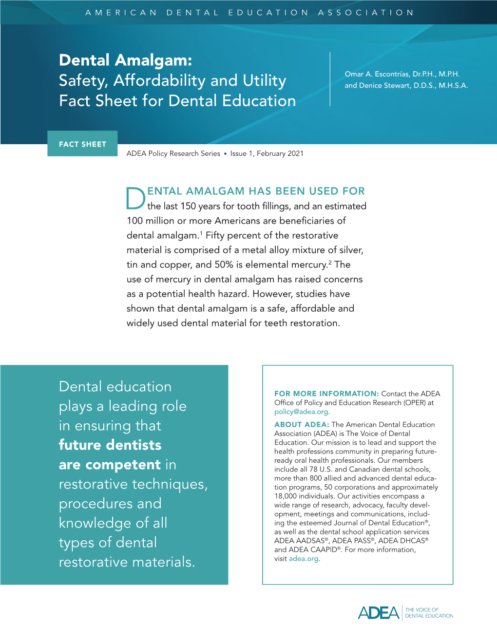 Dental Amalgam: Omar A