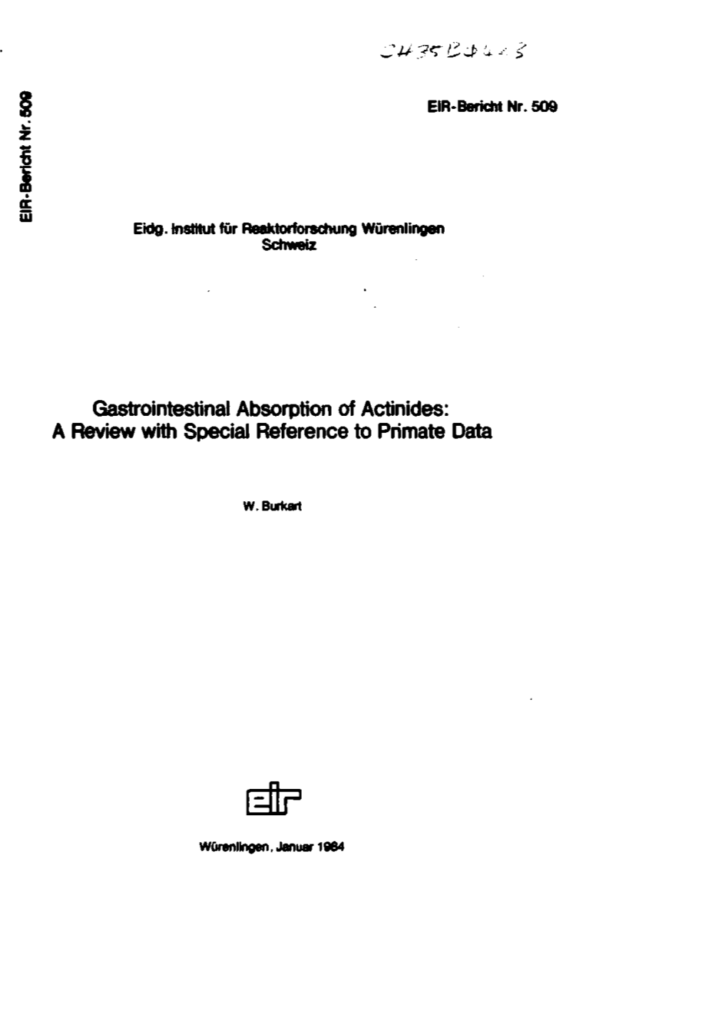 Gastrointestinal Absorption of Actinides: a Review with Special Reference to Primate Data