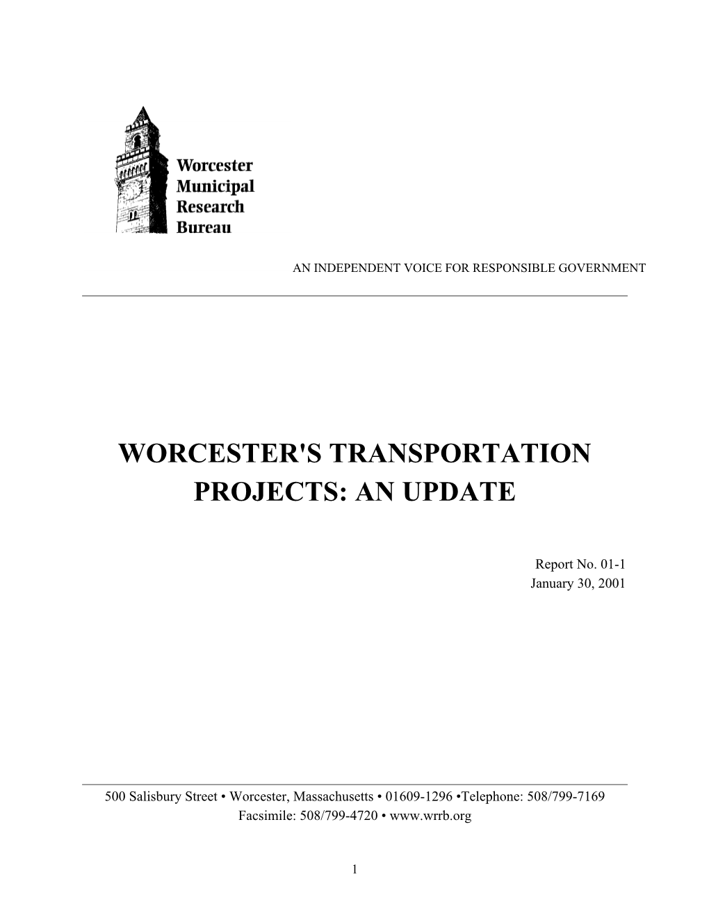 Worcester's Transportation Projects: an Update