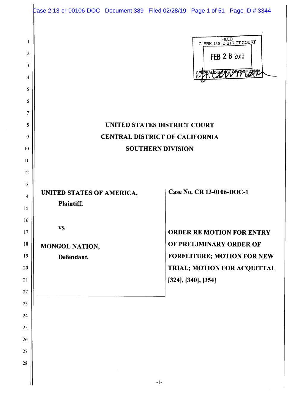 United States V. Mongol Nation, an Unincorporated Association