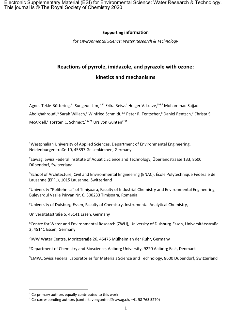 Reactions of Pyrrole, Imidazole, and Pyrazole with Ozone: Kinetics and Mechanisms