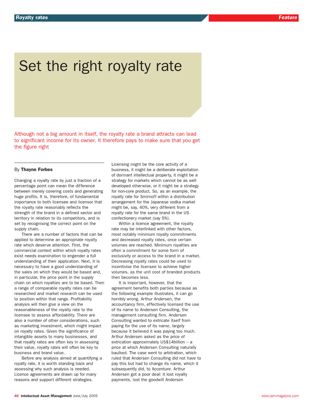 Set the Right Royalty Rate
