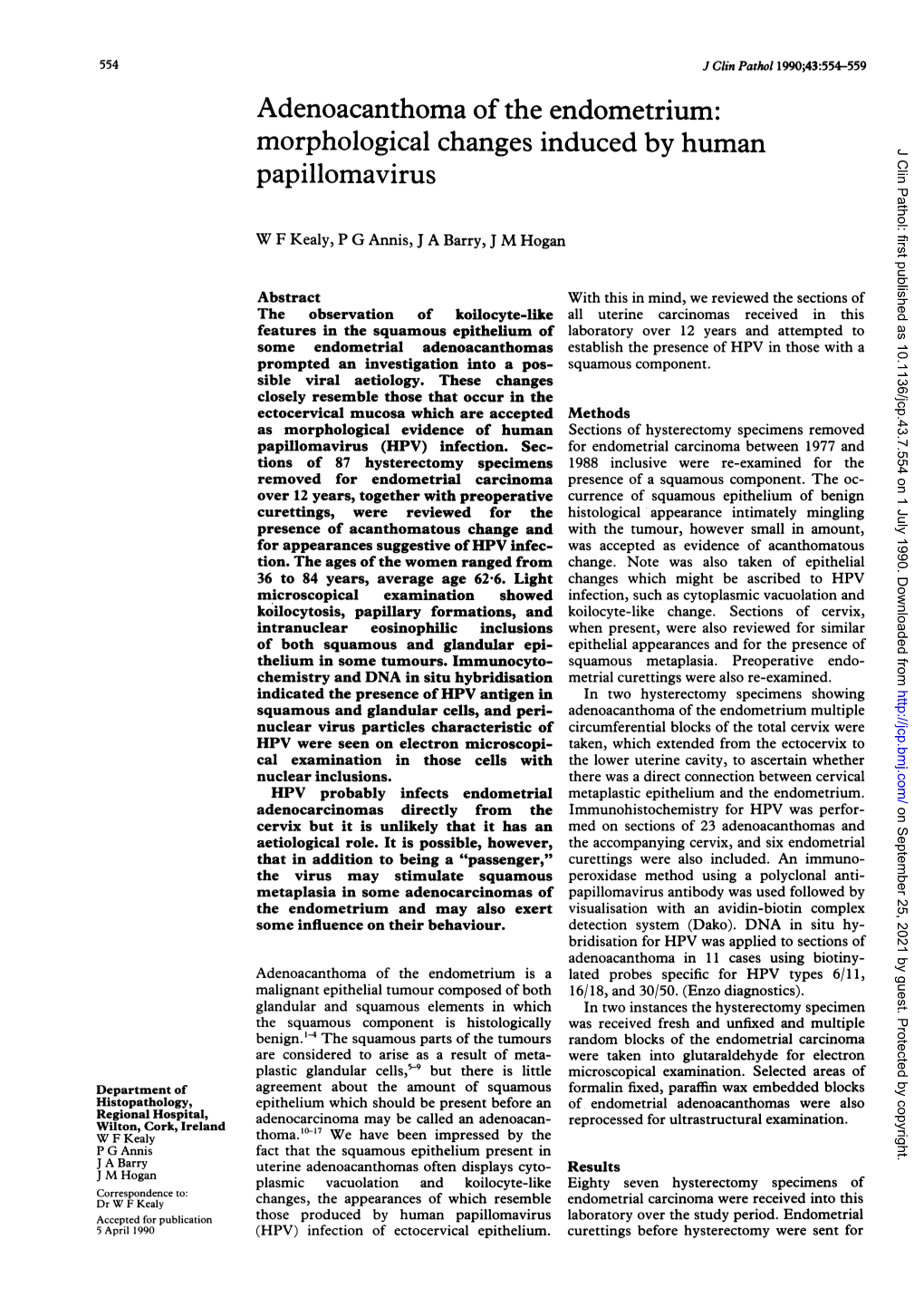 Morphological Changes Induced by Human Papillomavirus