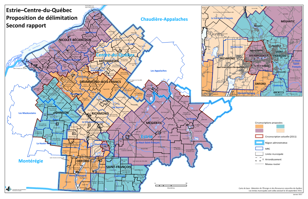 Estrie–Centre-Du-Québec Proposition De Délimitation Second Rapport