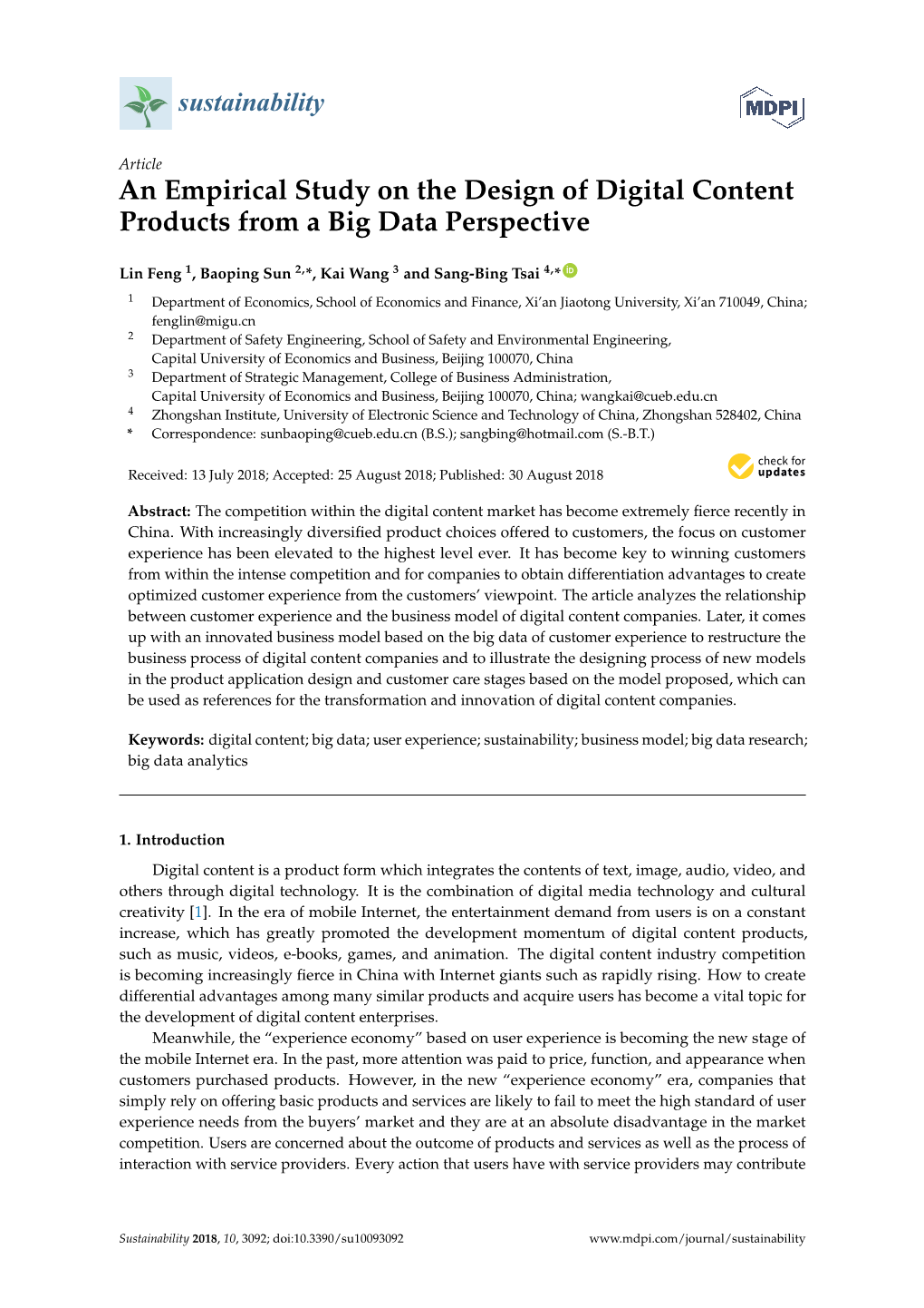 An Empirical Study on the Design of Digital Content Products from a Big Data Perspective