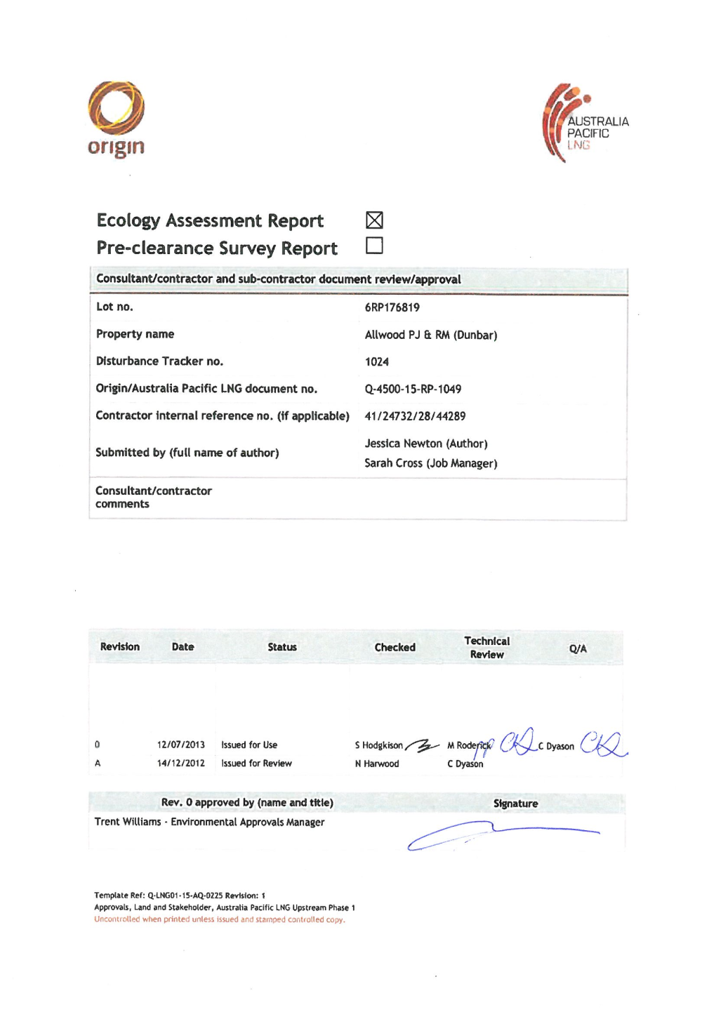 Ecology Assessment Report L