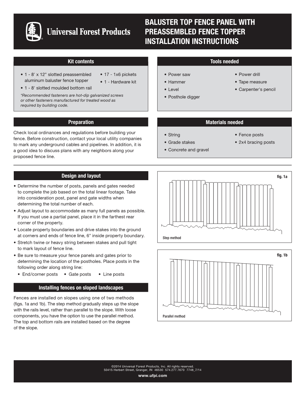 Baluster Top Fence Panel with Preassembled Fence Topper Installation Instructions