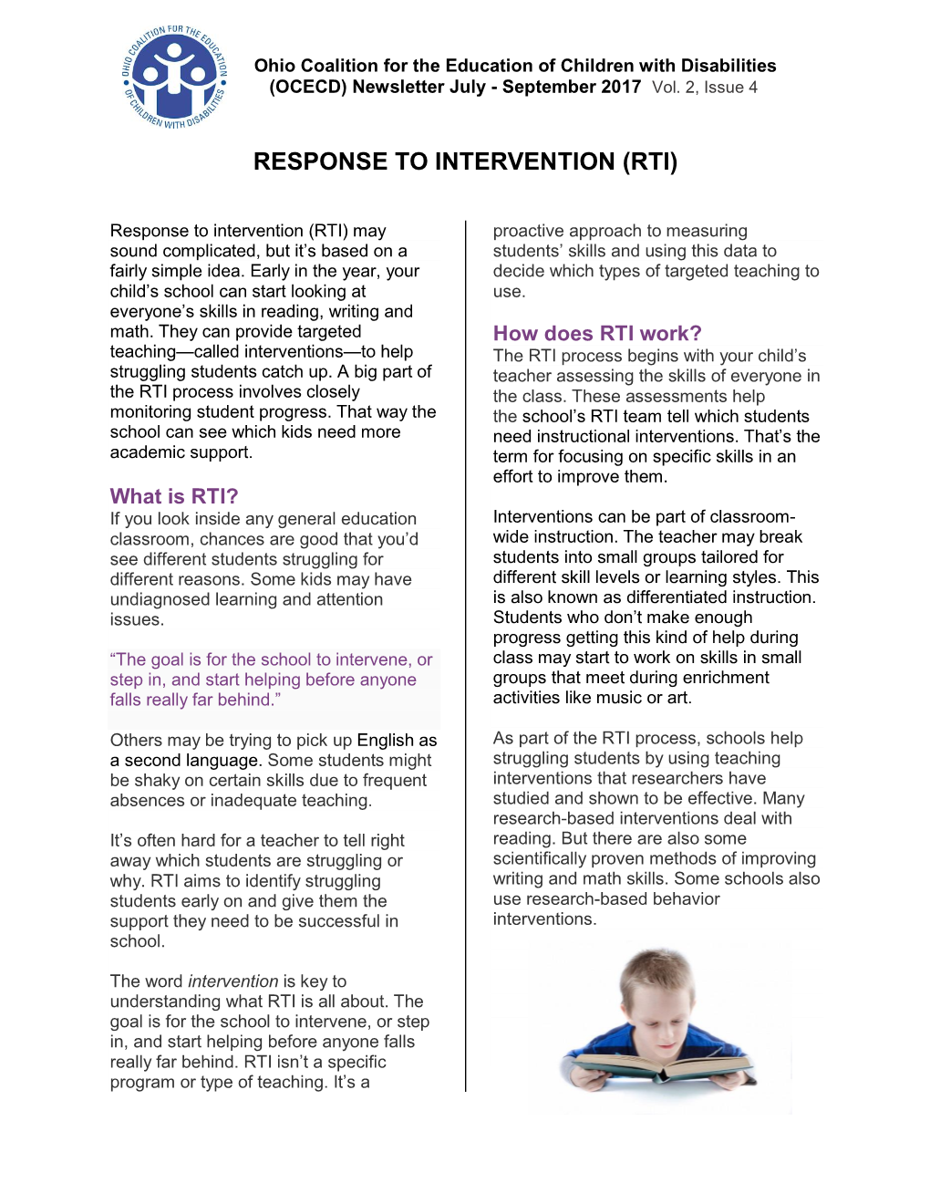 Response to Intervention (Rti)