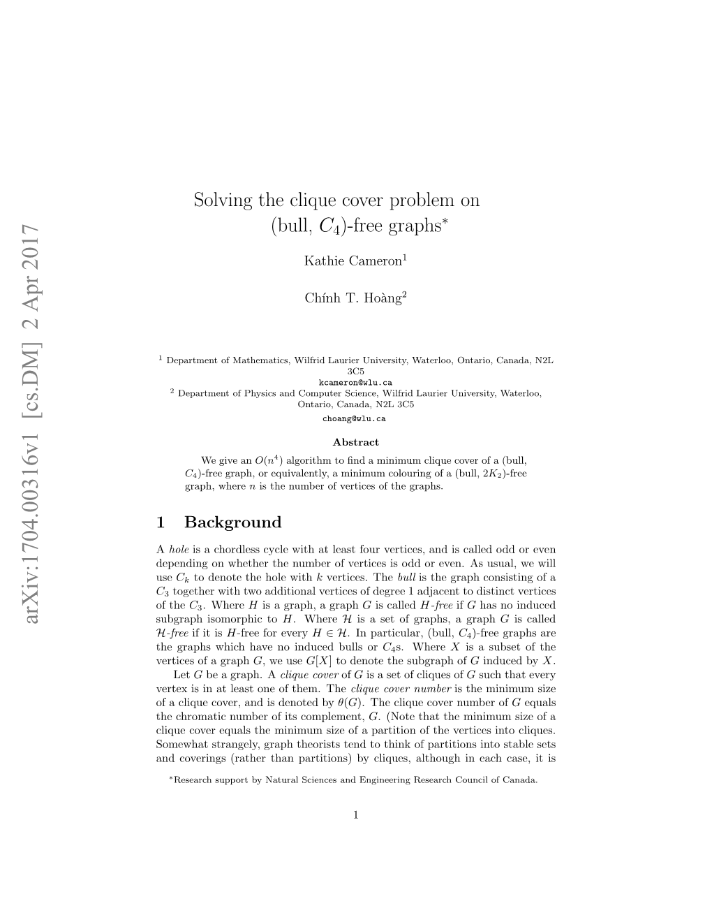 Solving the Clique Cover Problem on (Bull, $ C 4 $)-Free Graphs