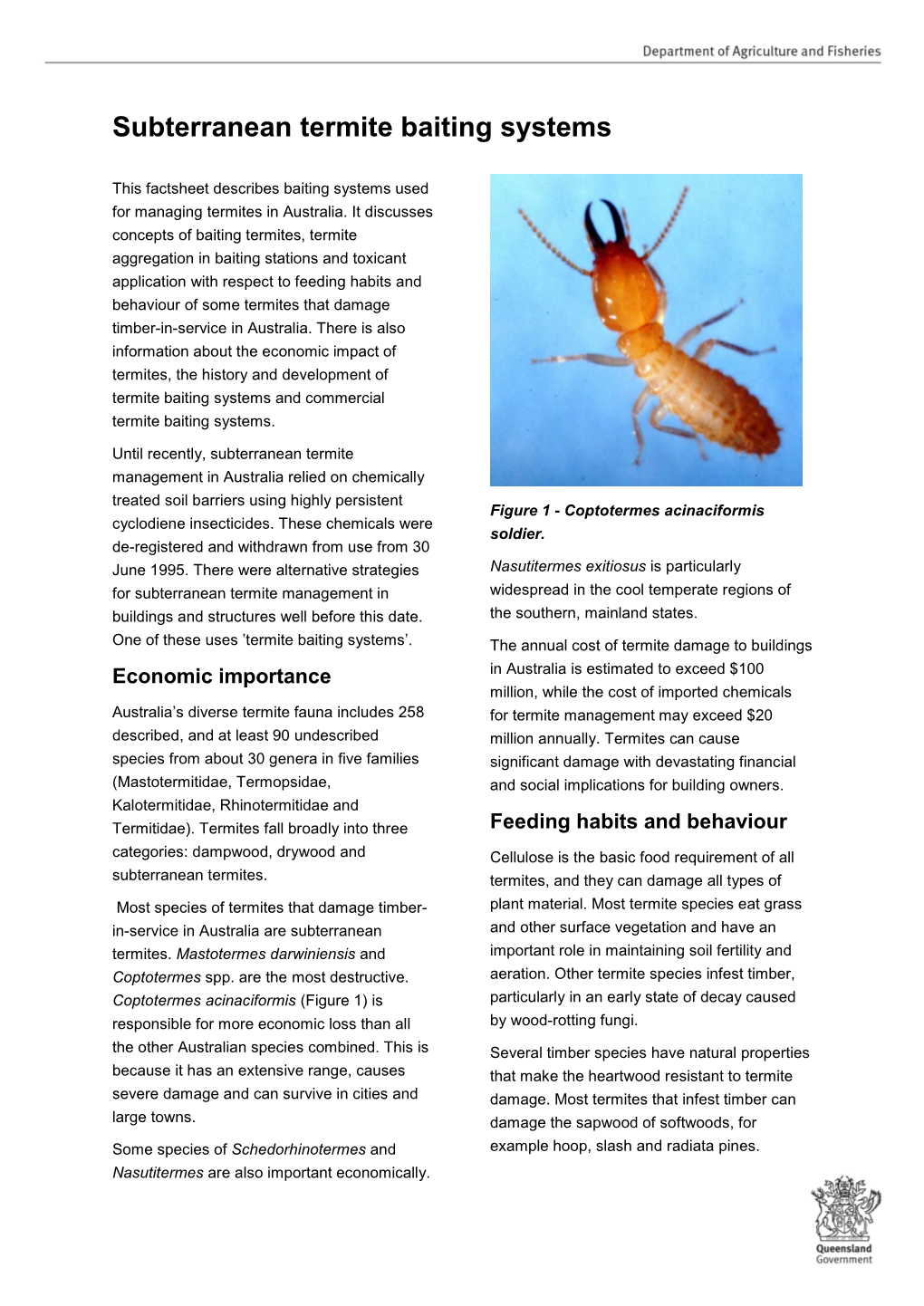 Subterranean Termite Baiting Systems