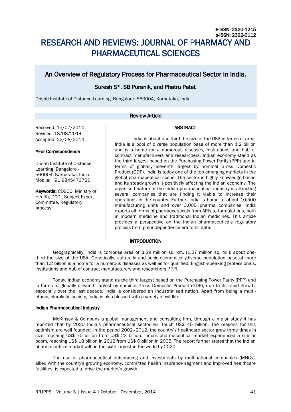 Journal of Pharmacy and Pharmaceutical Sciences