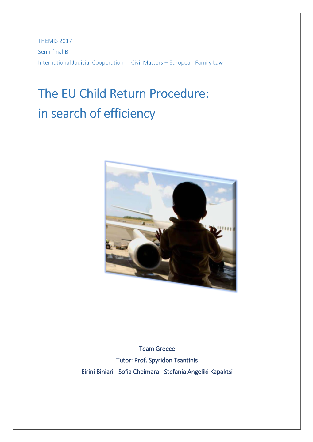 The EU Child Return Procedure: in Search of Efficiency