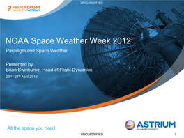 NOAA Space Weather Week 2012 Paradigm and Space Weather