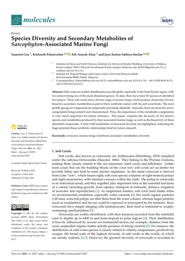Species Diversity and Secondary Metabolites of Sarcophyton-Associated Marine Fungi