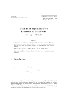 Bounds of Eigenvalues on Riemannian Manifolds, Trends In