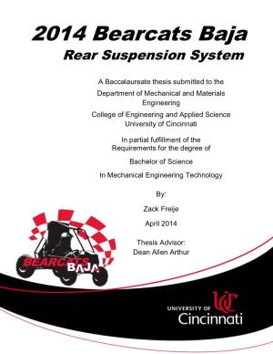 2014 Bearcats Baja Rear Suspension System